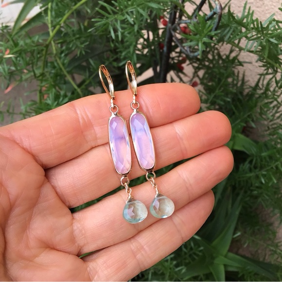 New Sundance Charm Earrings Opalite Aquamarine - Picture 8 of 12